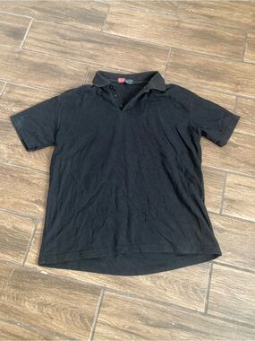 Black polo shirt